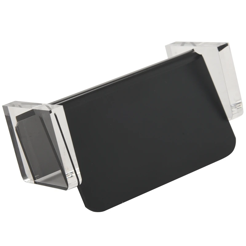 Acrílico Desktop Business Card Holder, Display para Mesa, Elegante Business Card Stand, Preto