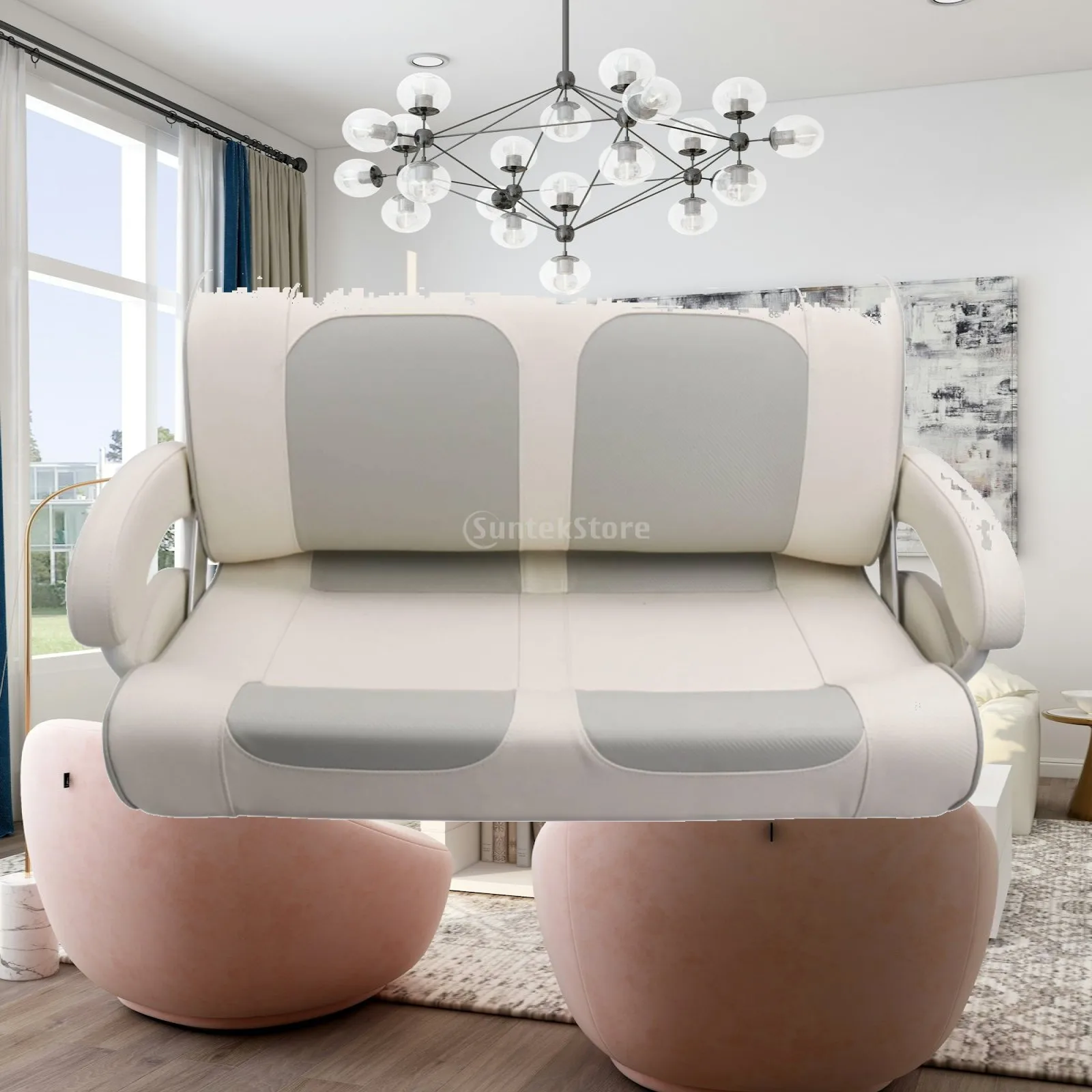 Marine Sofa Padded Double Boat Seat Double Seat Compact Seating Tough for Yacht Owners, Boats, Yachts