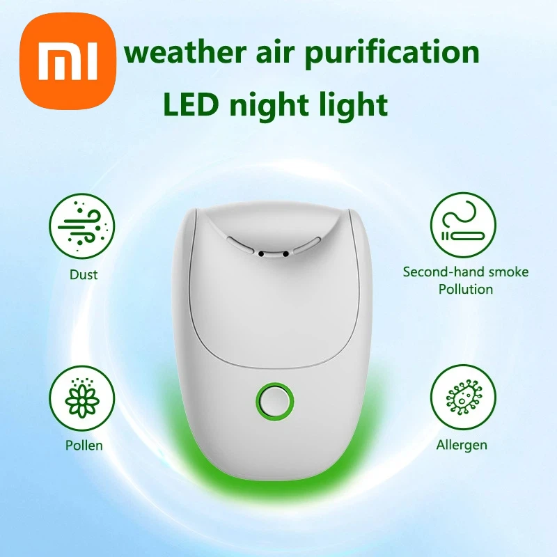 XIAOMI コンパクト USB プラグプレイマイナスイオン空気清浄機インテリジェントで臭い、煙、ホルムアルデヒドを除去し、部屋を浄化します