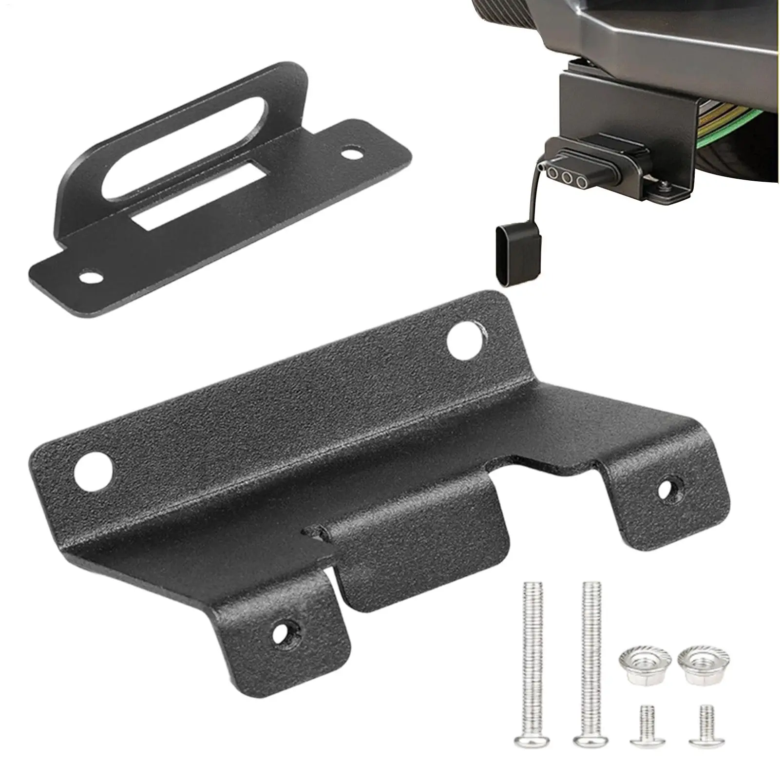 Flat Trailer Wiring Harness Mounting Bracket Trailer Plug Bracket Replacement For Standard 4-Pin Flat Connectors Socket