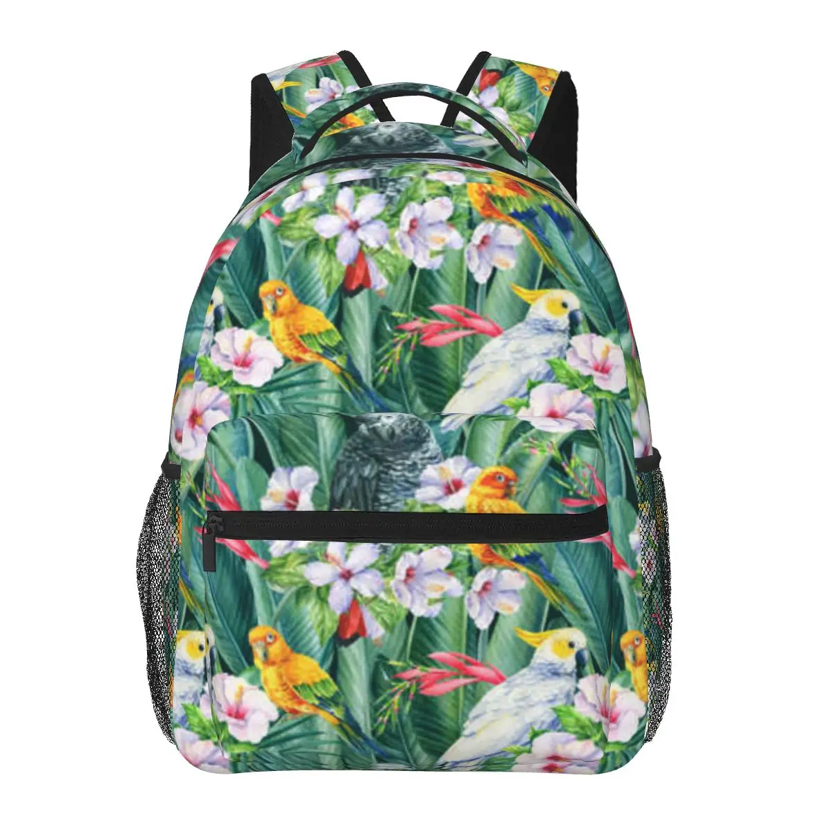 Cockatoo Tropical Birds Parrots Backpack For Teenagers Boys Children Student Bags Unisex Laptop backpack Travel Shoulder Bag