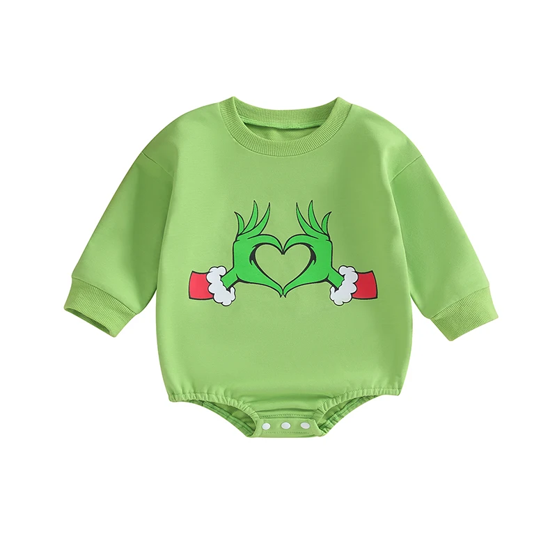 2023-09-05 Lioraitiin 3-18M Newborn Baby Girl Boy Christmas Outfit Sweatshirt Oversized Bubble Romper Sweater Clothes