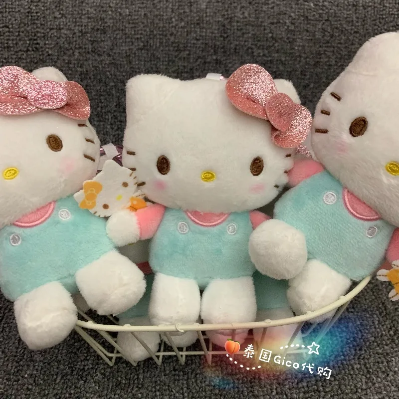 القوس التعادل مرحبا كيتي الدب المعانقة دمية المفاتيح قلادة كيتي الزخرفية سحر سانريو الكرتون أنيمي ألعاب من نسيج مخملي للفتيات هدية