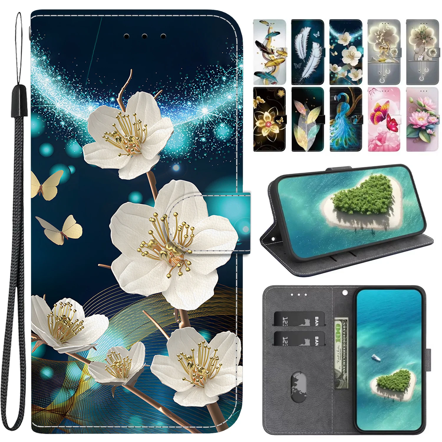 Cases for OnePlus 13 11 10R 10 9 8 Pro 5G 8T Case Cover coque Flip Wallet Phone Covers Sunjolly for OnePlus 13 Case