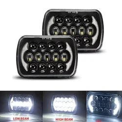 Pair 5x7 Led Headlights 6052 6054 H5054 H6054 Hi/Low Beam Fit For Chevy Express Cargo Van1500 2500 3500 Jeep Toyota Pickup