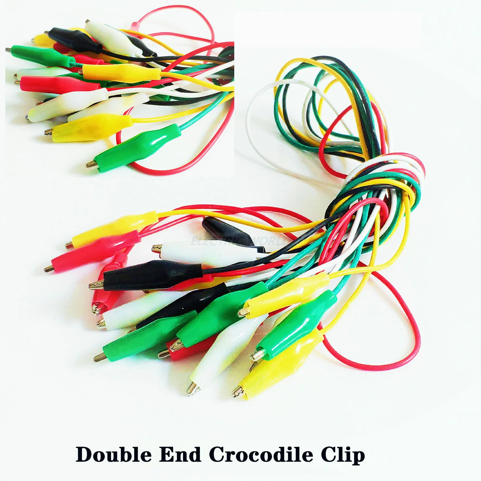 Pinzas de cocodrilo para cables de prueba eléctrica, Clip de cucaracha, cable de puente y abrazaderas de batería de coche, Clip de alimentación de