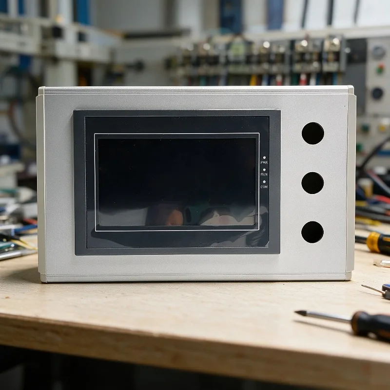 High Precision Industrial Automation Touch Screen HMI 7in Handheld Aluminum Alloy Side Cover Plastic Mount Box