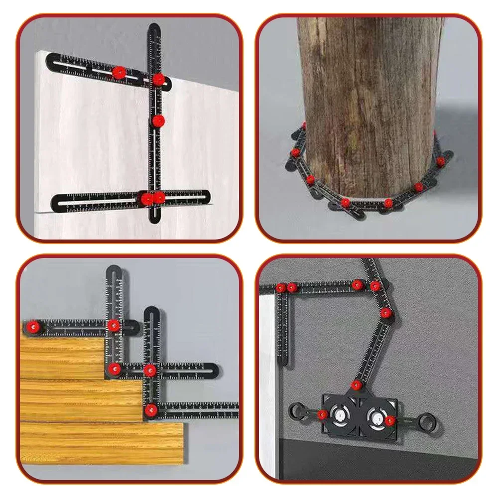 Alumínio liga Multi Ângulo Régua, Localizador, Medida, Carpintaria, Ferramenta de Construção para Artesãos, Localizador, Guia, Tile Hole