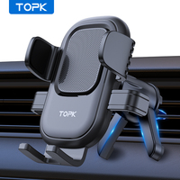 TOPK Car Phone Holder [Upgraded] Metal Hook Mount Air Vent Stand 360° Adjustable Compatible with All Smartphones 4\