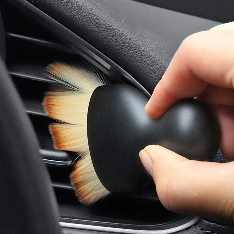 Auto-Innenreinigungsbürste, Luftauslass-Reiniger, Weiche Fellbürste mit Schalen, Fugenstaubentferner, Detailing-Bürstenset – Detail 7