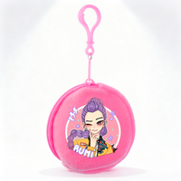 Kpop Demon Hunters Mini Coin Purse for Girl Round Coin Pouch Cartoon Zoey Mira Rumi Zipper Wallet Children Earphones Key Bags