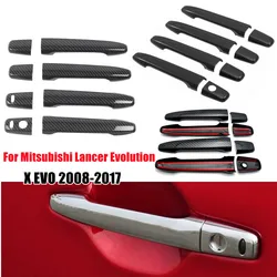 For Mitsubishi Lancer Evolution X EVO 2008-2017 Car Exterior Door Handle Cover ABS Sticker Moulding Trim Protective Accessories