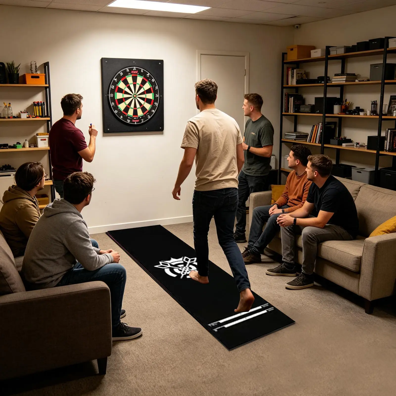 

Dart Board Mat For Floor Anti-Slip Crystal Velvet With Throw Line Dart Carpet Mats For Recreation Center Sports Club Office