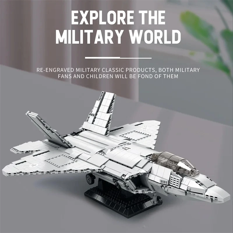 Kits de bloques de construcción de luchador sigiloso MOC F22 Raptor, bloques militares de la Segunda Guerra Mundial, muñecas soldados de la Fuerza Specia, juguetes de construcción para niños