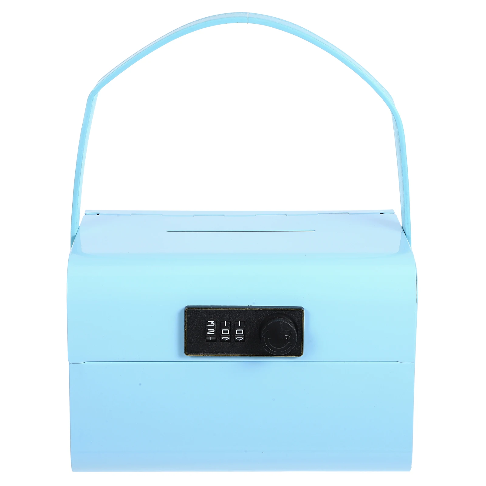 Pig Bank Iron Box Piggy for Bills Toy Outdoor Adult with Lock Blue Large Retro Dad