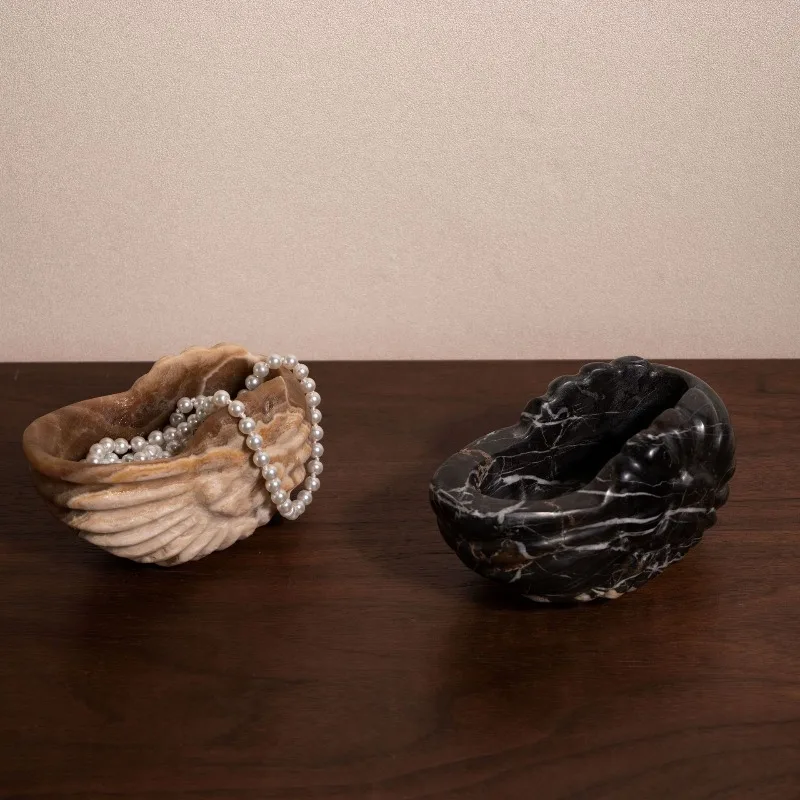 Medieval natural marble conch ornament, model hotel home decoration ornament, housewarming gifts