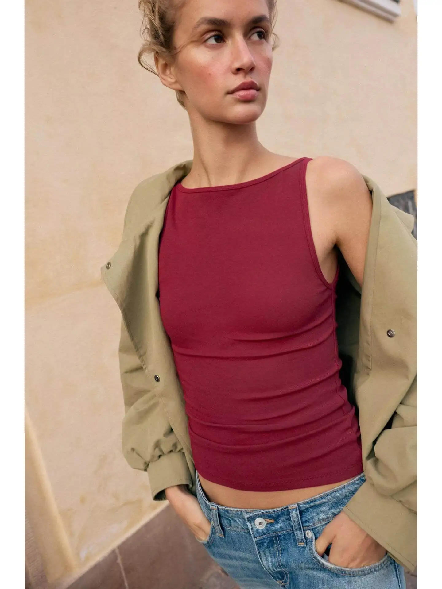 

New Summer Women's T-Shirt Sleeveless One-Shoulder Multi-Color Versatile Minimalist Style Fashionable Casual Wear