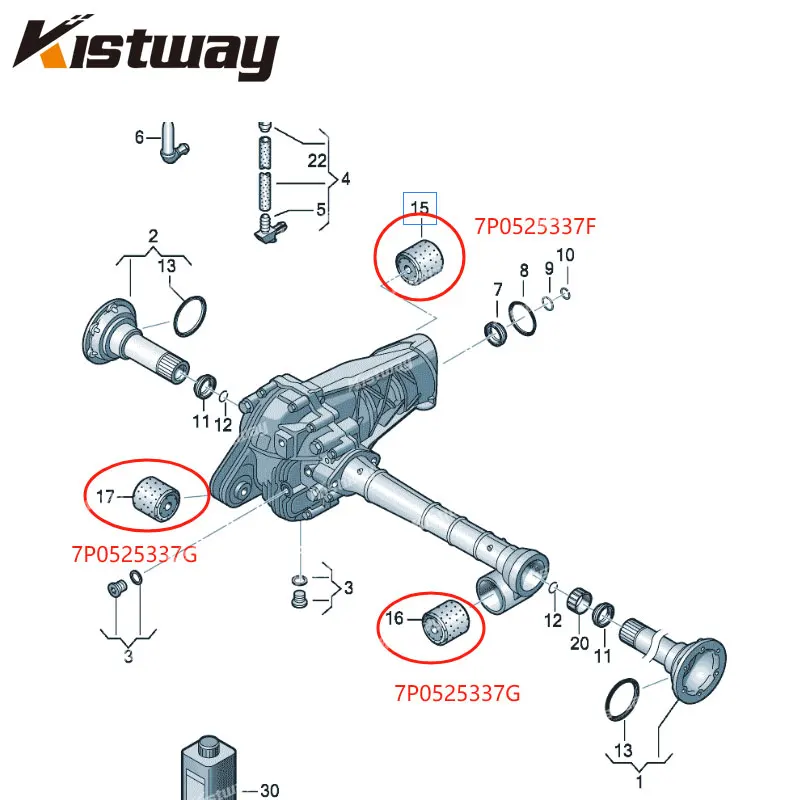 3PCS SUSPENSION Differential Bushing Kit For Audi Q7 10-15 For VW Touareg Amarok For 92A Porsche Cayenne 7P0525337E 7P0525337D