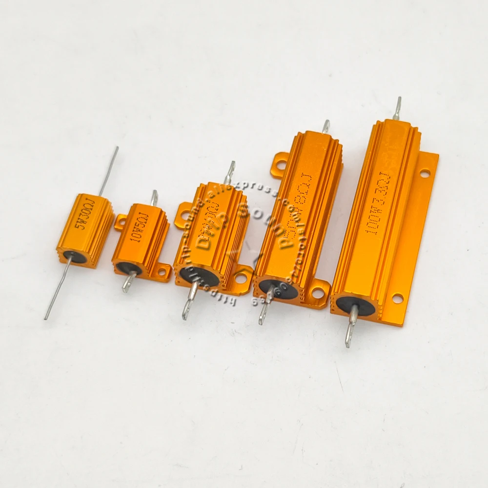 1PCS 5W 10W 25W 50W 100W Speaker Crossover Aluminium Shell Resistor Current Limiting Load Component