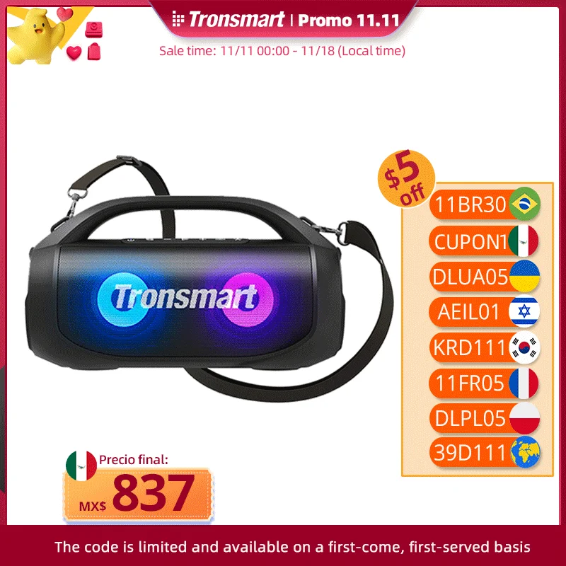 Tronsmart Bang SE Speaker Powerful Portable Speaker with Bluetooth 5.3, Portable Handle, 24-Hour Playtime, for Party, Camping