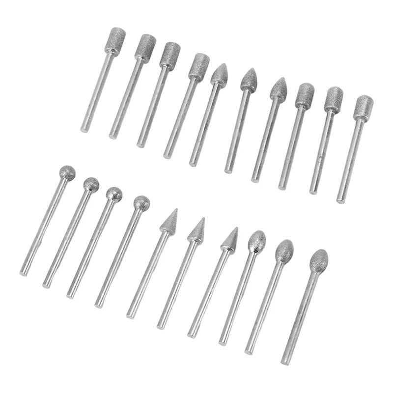 

A96I-20 шт. набор для резьбы по камню, набор шлифовальных бит, универсальное использование для резьбы по дереву, нефрита, мрамора, наждачный материал