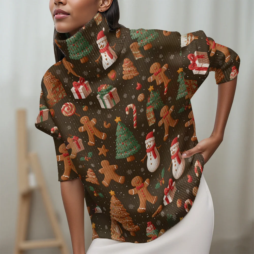 سترة الياقة المدورة لحفلات المهرجانات ملابس عيد الميلاد سترة نسائية غير رسمية سترة بأكمام طويلة