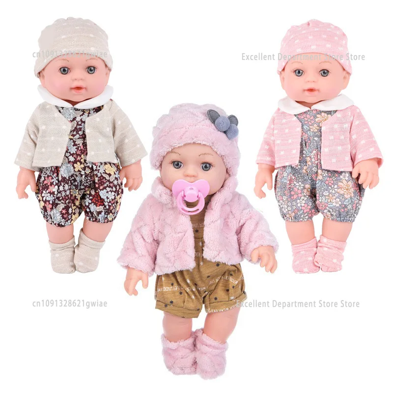 

11.8 Inch Simulation Baby Reborn Doll Cute Clothes with Pacifier 30CM Newborn Children Doll Halloween Christmas Toy Gift