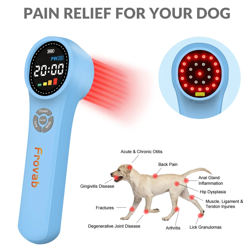 

ZJZK Class 3B 980nmx4 810nmx4 660nmx16 Therapeutic Laser Therapy for Dogs Handheld Red Laser Beam Light for Healing Home Use