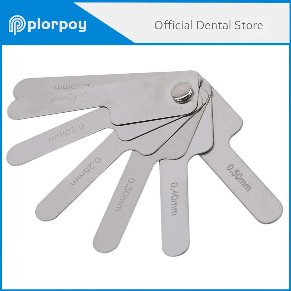 7 Pcs/Set Dental Interproximal Measuring Ruler Stainless Steel Measure Gauge Tooth Gap Autoclavable Dentistry Laboratory Tools