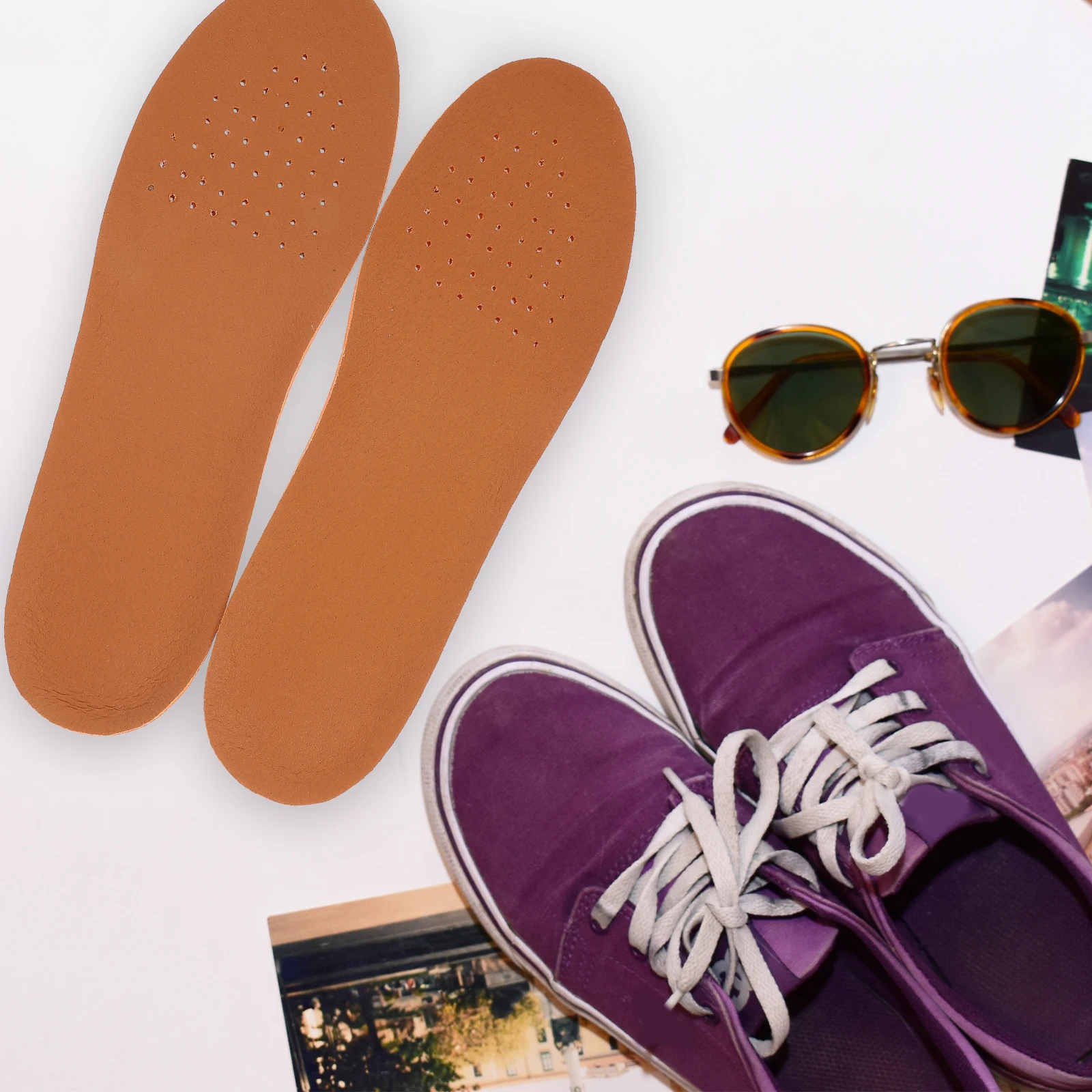 

1 Pair of Shoe Lifts Breathable Height Increase Shoe Pads Pig Skin Shoe Cushion for Women Men Size S (3.5cm)