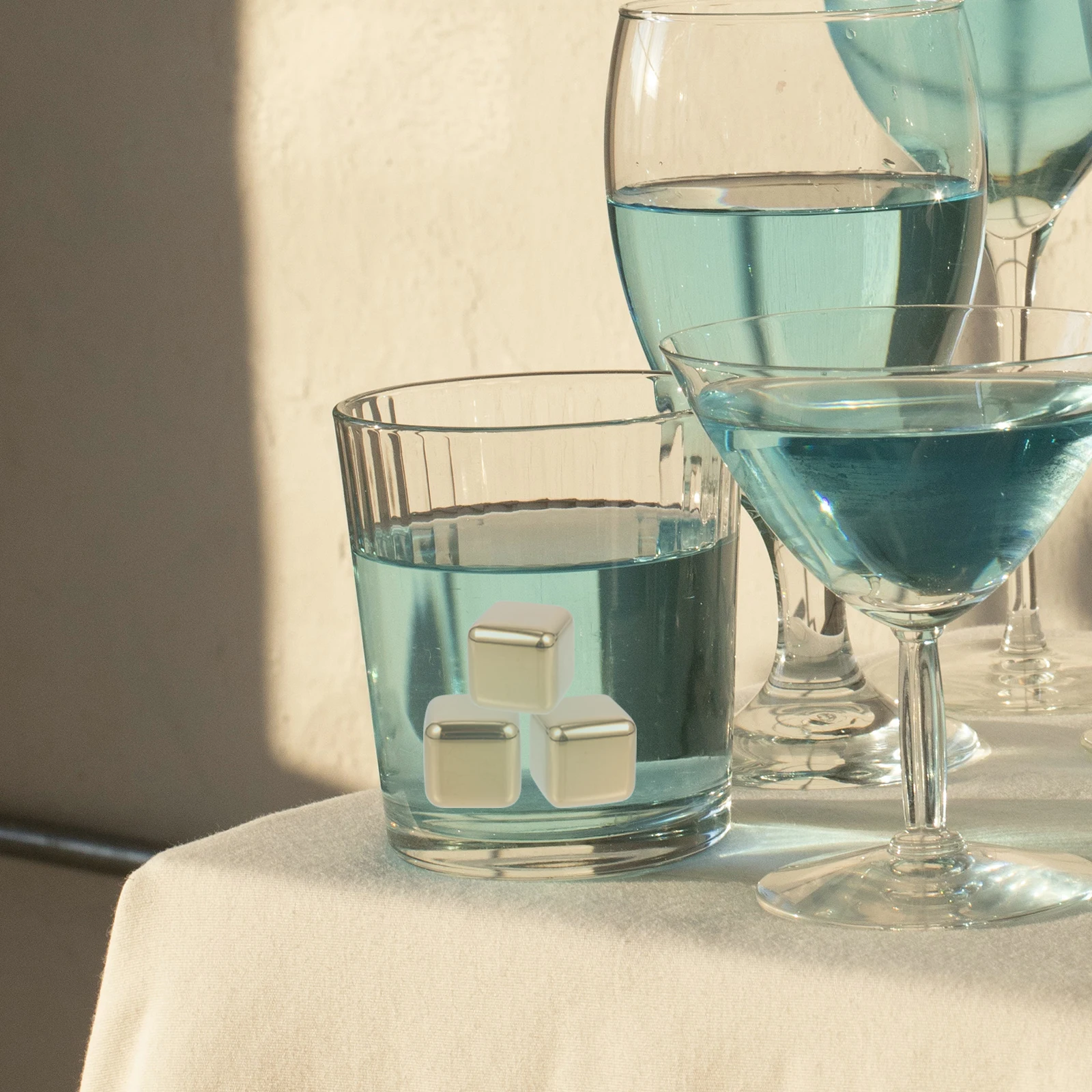 

1Set Reusable Ice Cube Set Stainless Steel Cooling Cubes for Drink Chiller Portable Beverage Ice Alternative Washable Home Bar