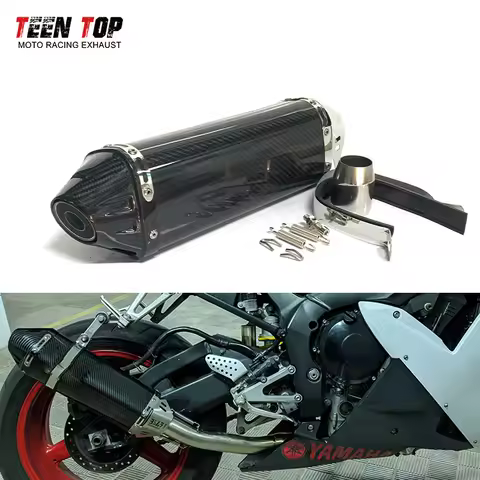 Universal Motorcycle Exhaust Muffler 440mm Exhaust Elbow CB190R CB190X Forza 300 CBR650R CB1000R MSX125 Carbon Tube