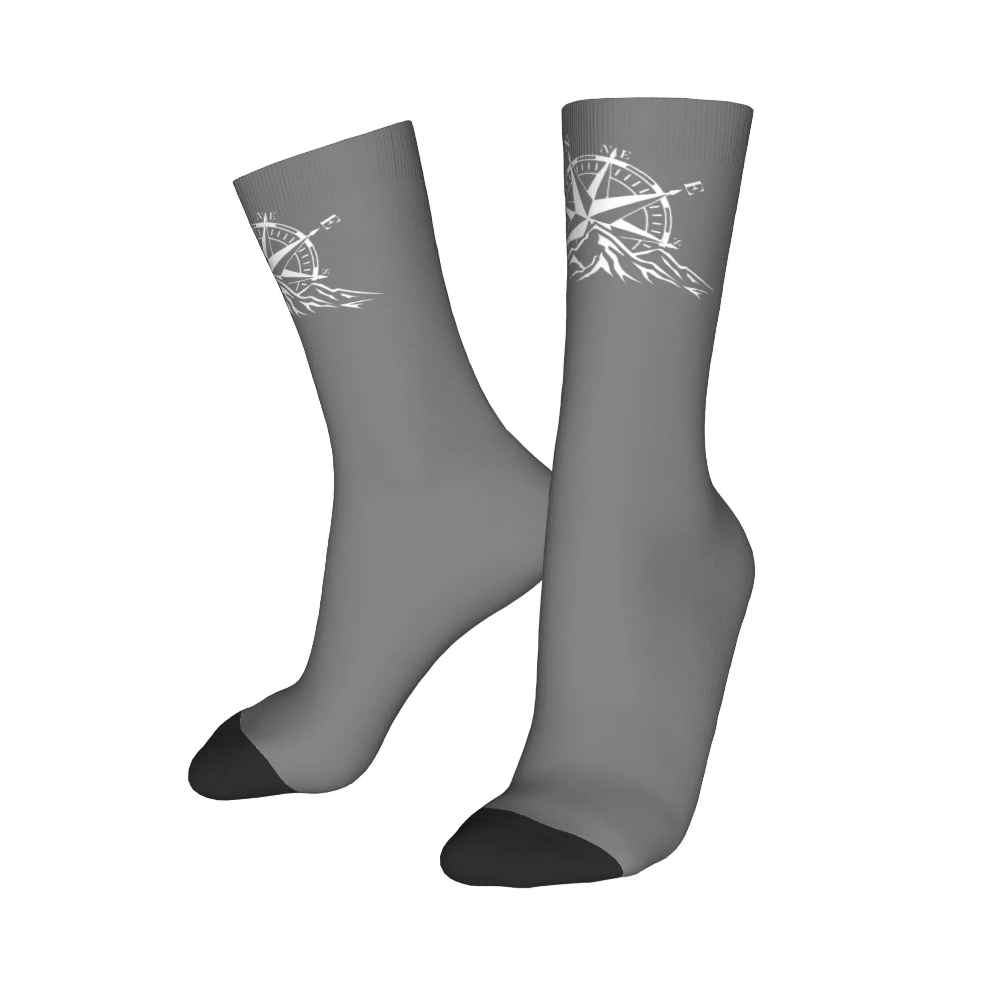 

Носки унисекс с компасом и горным пейзажем для мужчин и женщин, милые морские носки для весны, лета, осени и зимы