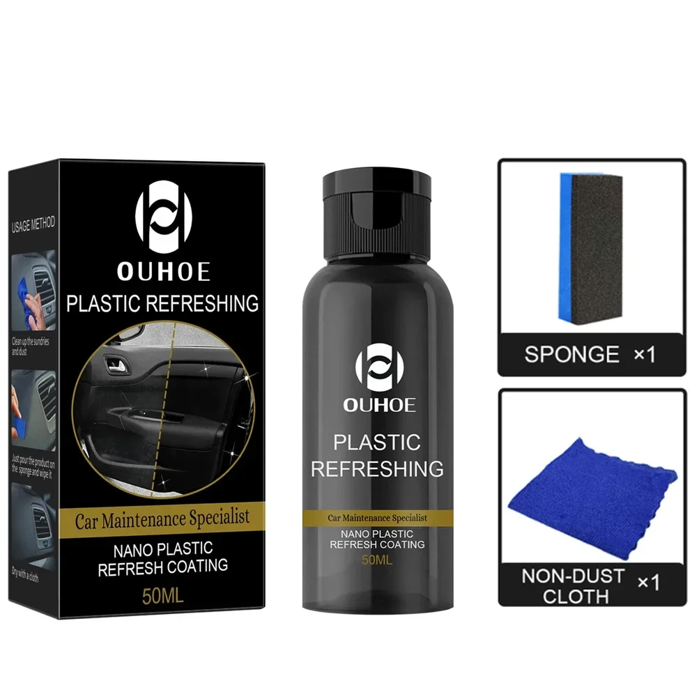 

Plastic Restore Coating Agent Auto Polish Plastic Rubber Repair Clean Refresh Restoration Agent Black Shine Seal Brighten