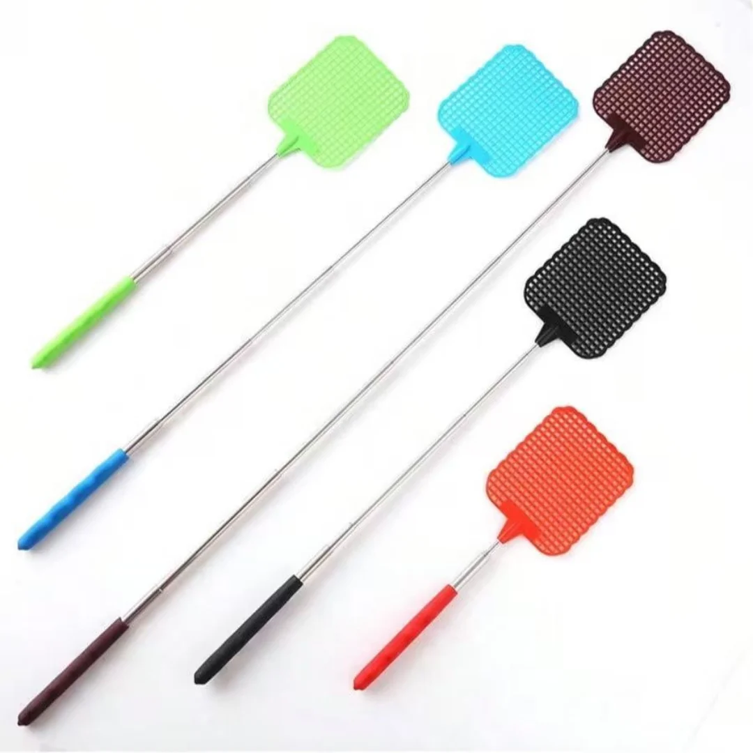 Summer Mosquito Swatter, Telescopic Fly Swatter with Stainless Steel Anti-slip Handle, Pest Control Tool for Home & Garden