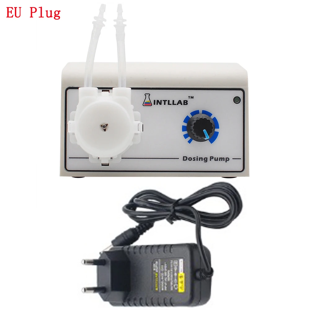 DC12V DIY Peristaltic Liquid Pump EU/US Plug Dosing Pump Small Circulating Water Pump Silent Pumping for Aquarium Lab Analytical