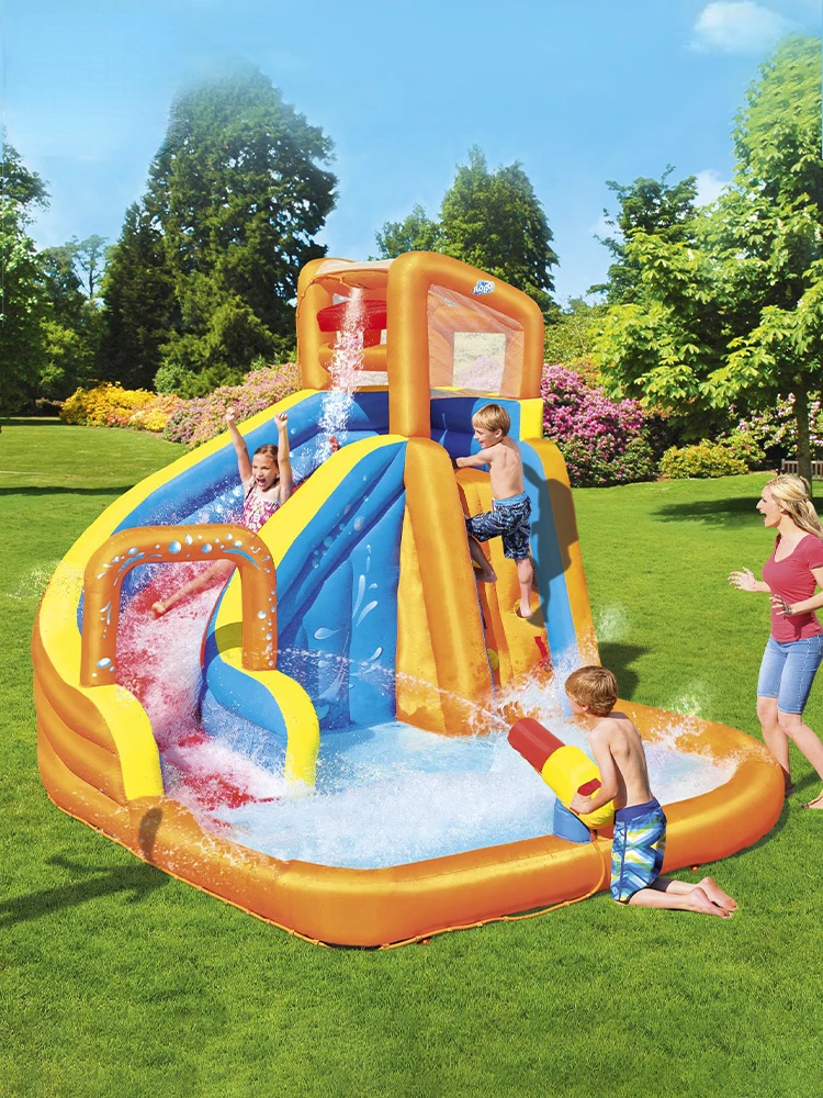 

Children's Inflatable Swimming Pool Slide Outdoor Entertainment Thickened Baby Playing in Water Spray Pond Water Wave Park