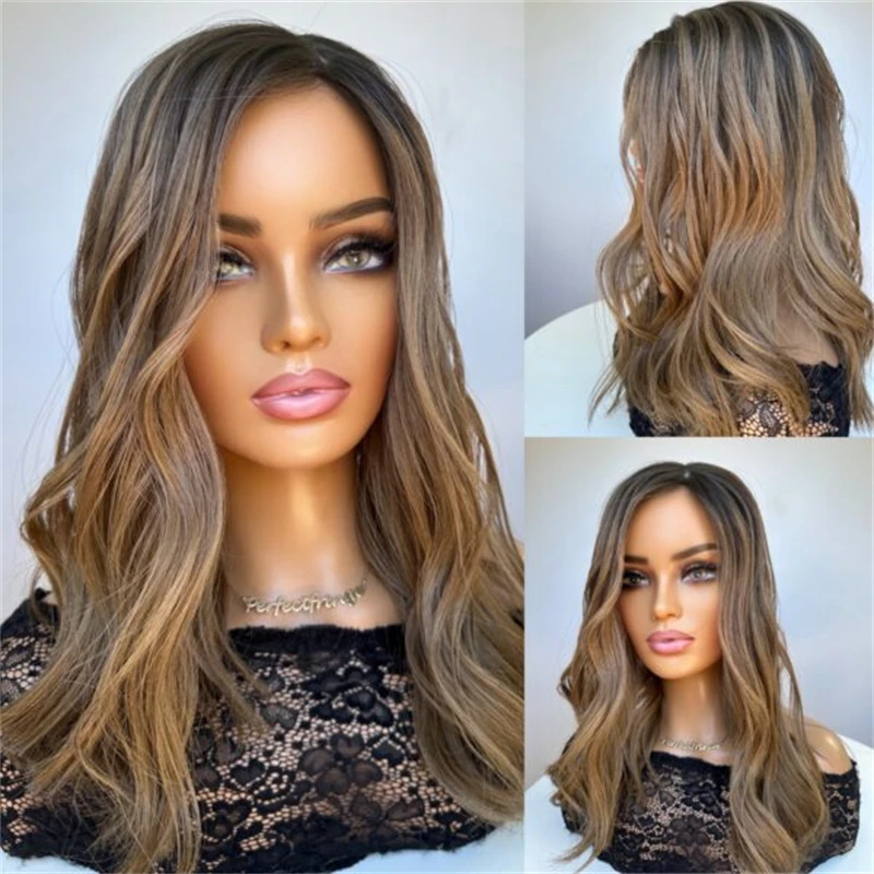 preplucked-hairline-13x4-free-part-ombre-brown-blonde-highlights-synthetic-hd-lace-front-wig-top-glueless-futura-premium-wig