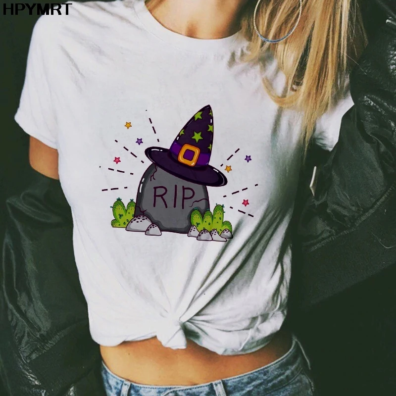 2020 Halloween funny graphics Harajuku T Shirt Hipster Women Tshirts O-neck T-shirt Tops Short Sleeve Fashion Tops Tee Clothes