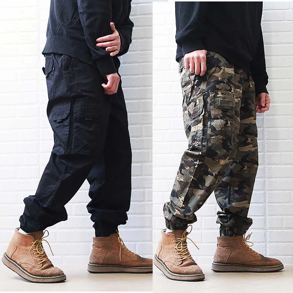 

Spring Fahion Tactical Cargo Pants Men's Casual Trousers Loose Baggy Camouflage Joggers Plus Size Clothing