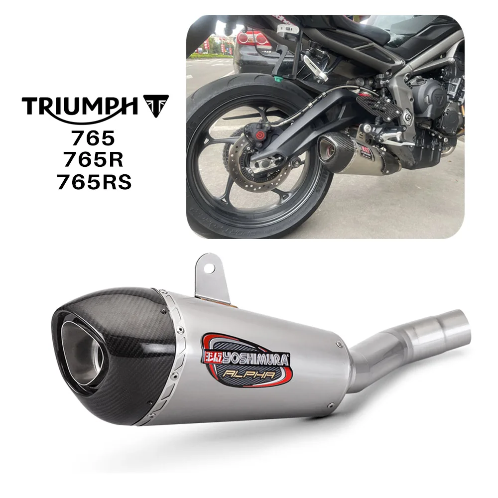 

Triumph765 Motorcycle Exhaust Slip-On Exhaust For Triumph 765 765R 765RS Exhaust Muffler Link Pipe Escape System