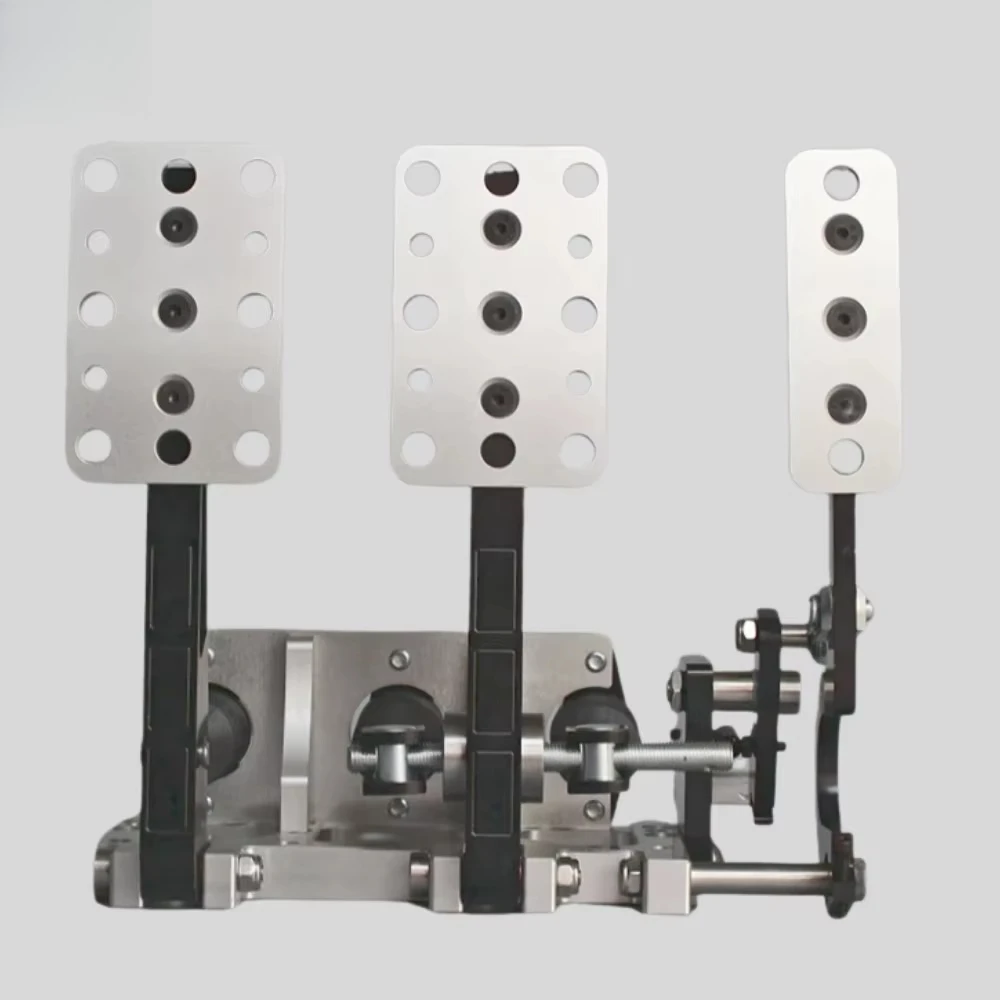 

Adjustable Brake Bias Racing Pedal Kit Track Performance Car New CNC Silver Aluminum Floor Triple Pedal Box Assembly -