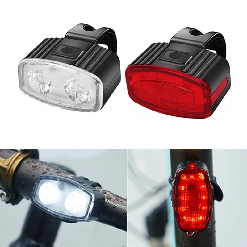 Bicycle Light MTB Bike Front Rear Lights LED Recharged Front Tail Lamps Rechargeable Lighting Cycling Lamps Bicycle Accessories