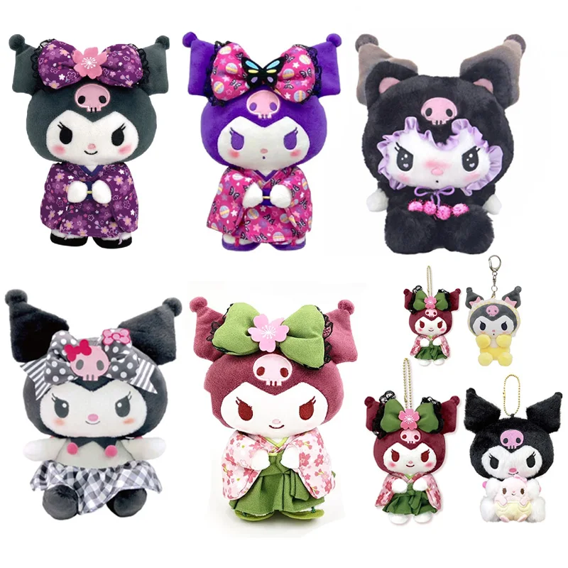 

Sanrio Japanese Cute Sakura Kimono Series Kuromi Stuffed Plush Toy Cartoon Pendant Doll For Kids Friends Original Gifts
