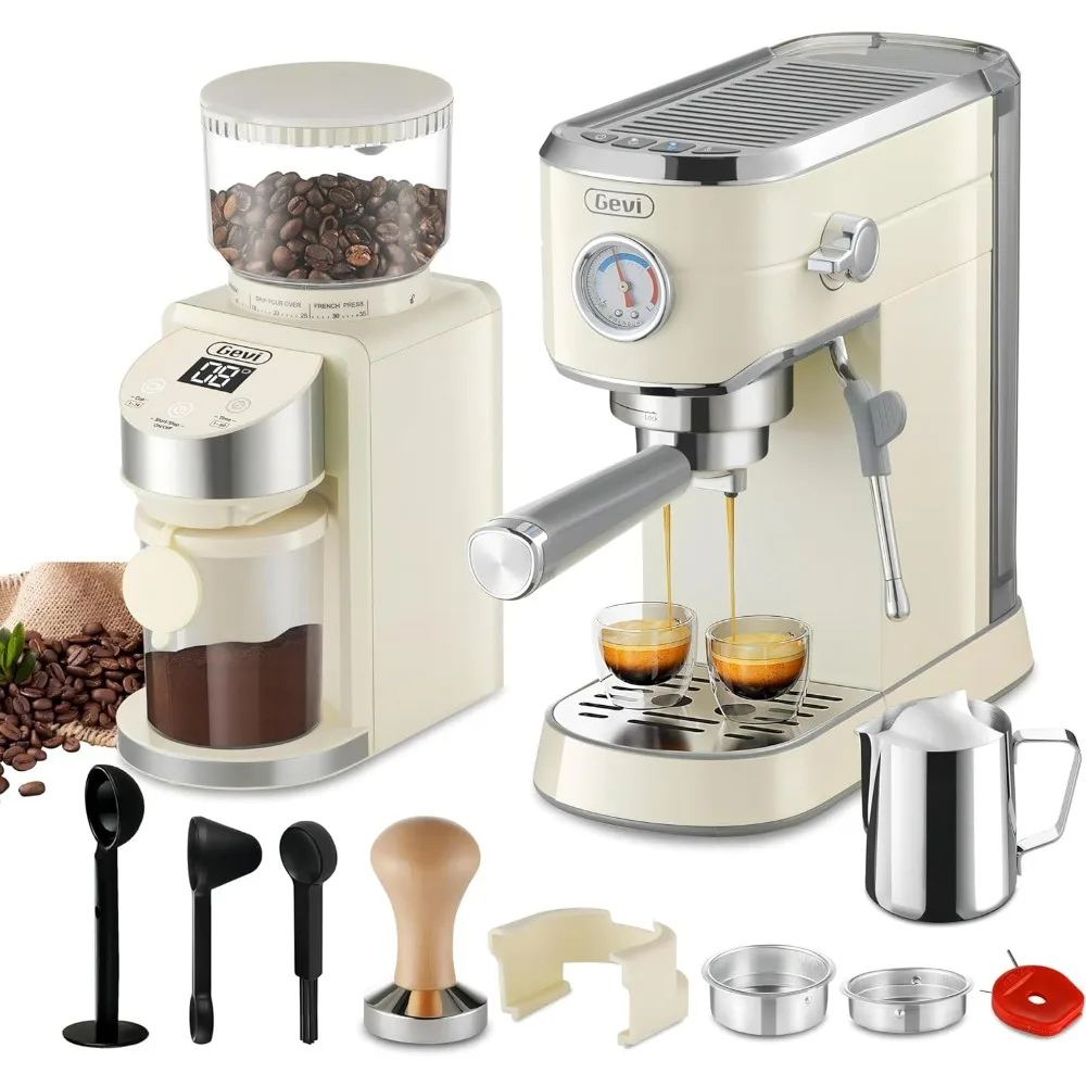 

Professional Espresso Maker with 35 Precise Grind Settings Burr Coffee Grinders Combos & Coffee Makers, Gift for Coffee Lover