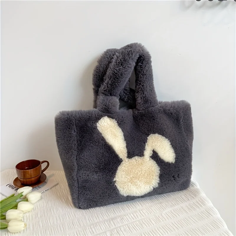 Cute Large Capacity Rabbit Bag for Women 2023 New Online Red Plush Toy Bag Plush Mobile Phone Bag Chain Strap Cross Handmade