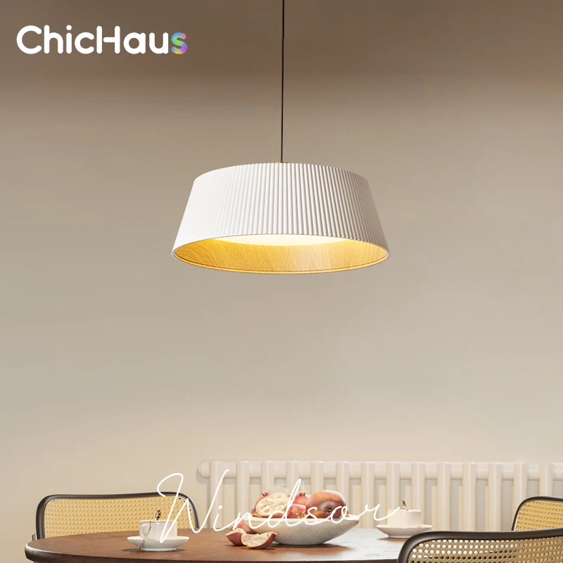 Spanish Designer Wood Grain Ceiling Pendant Lamp for Living Dining Room Bedroom Kitchen LED Ins Lighting Fixtures Factory Outlet