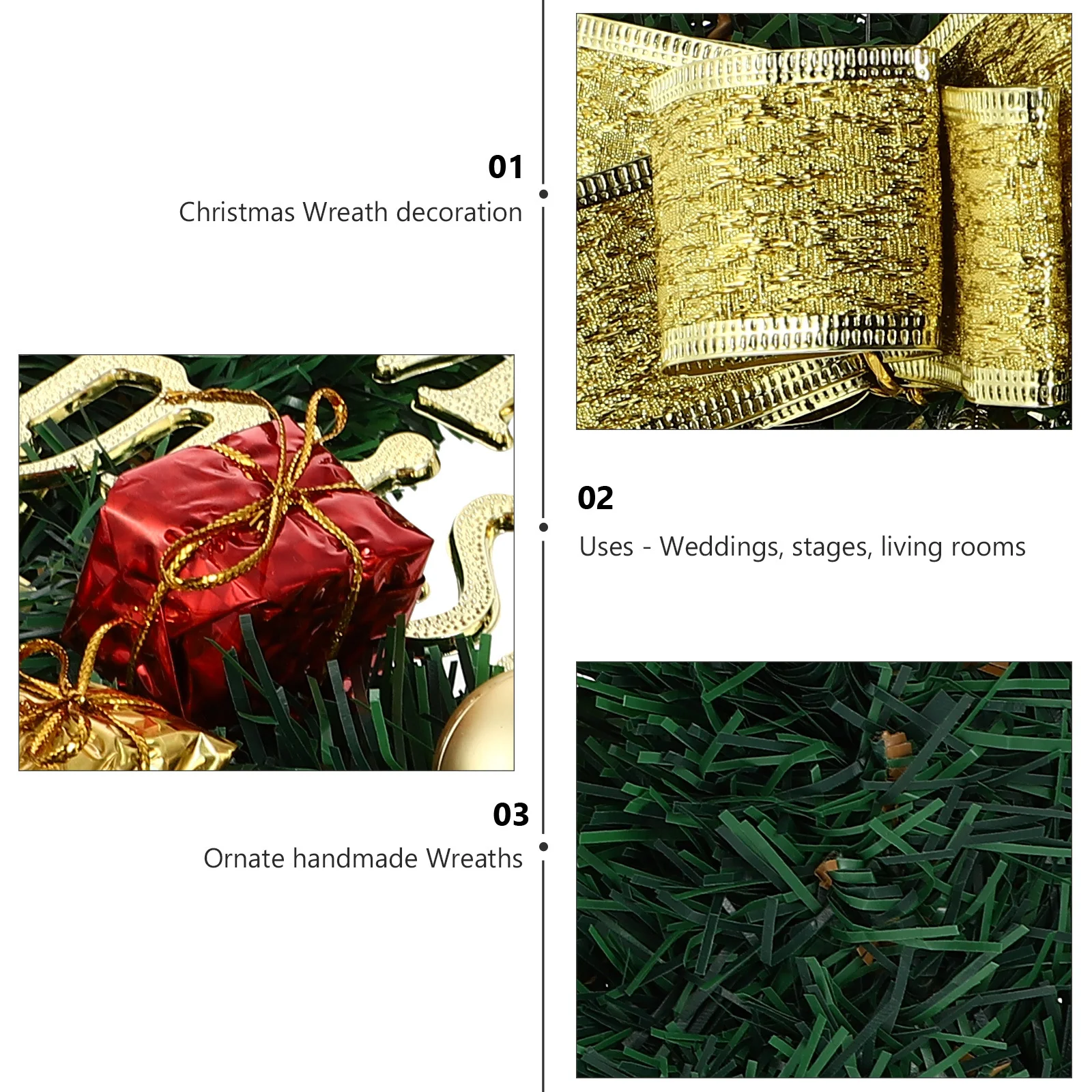 

Christmas Artificial Wreath Lifelike Wall Door Decor Festive Hanging Garland For Xmas Party New Year Decoration