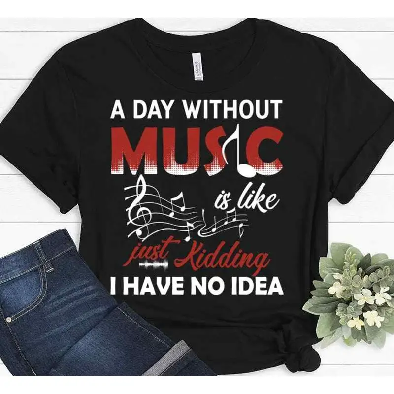 

A Day Without Music Funny Lover Audiophile Band T shirt