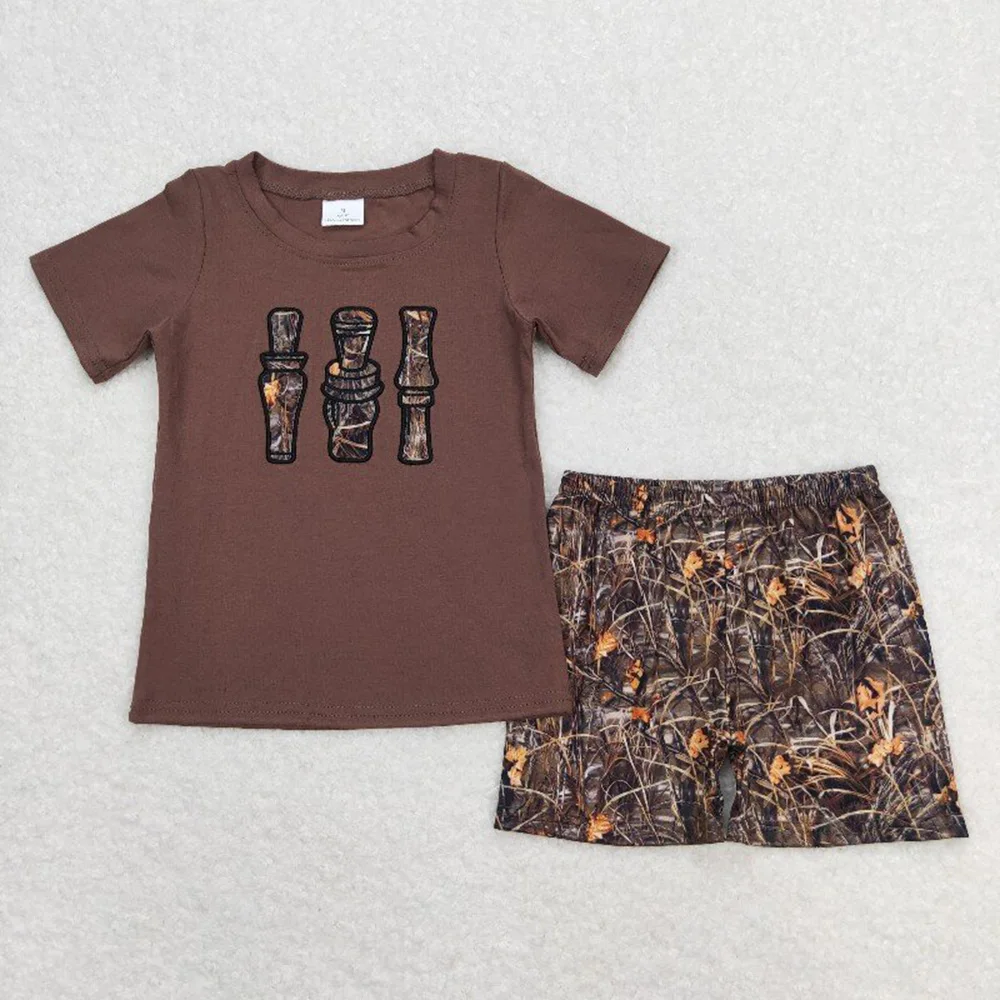 Baby Boys Brown Camo Duck Call Shirt Top Shorts Clothes Sets